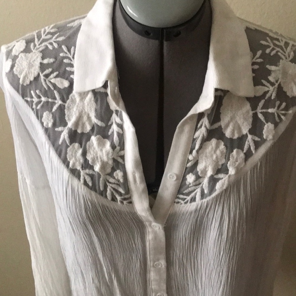 Lace Detail Button Down Blouse - image 4